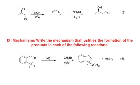 Solved OH КОН 0°C NH4Cl H20 IX. Mechanisms Write the | Chegg.com