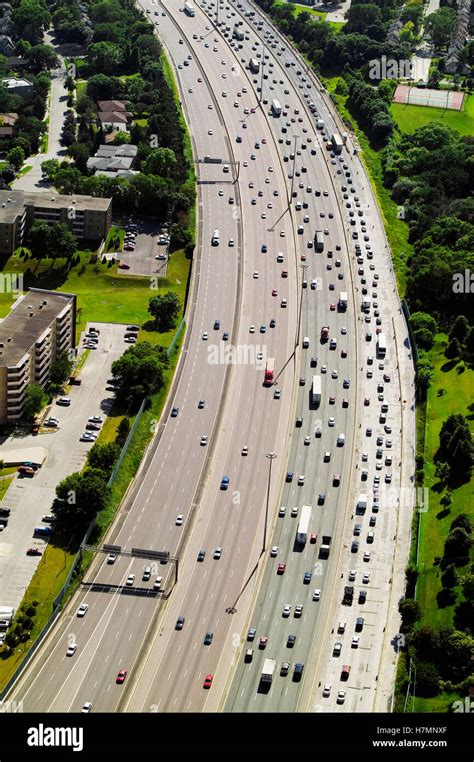 Aerial view of highway 401 ,Toronto Ontario Stock Photo - Alamy