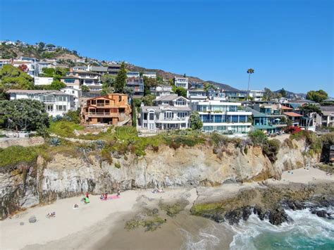 Aerial View of Laguna Beach Coastline, California Stock Photo - Image of destinations, blue ...