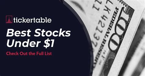 Best Stocks Under $1 - List Of 35+ Best Stocks Under $1