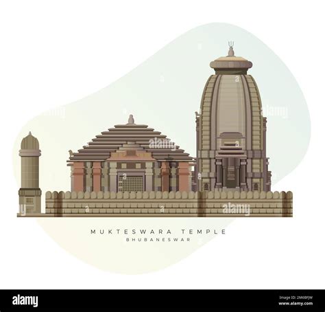 Bhubaneswar City - Mukteswara Temple - Illustration as EPS 10 File ...