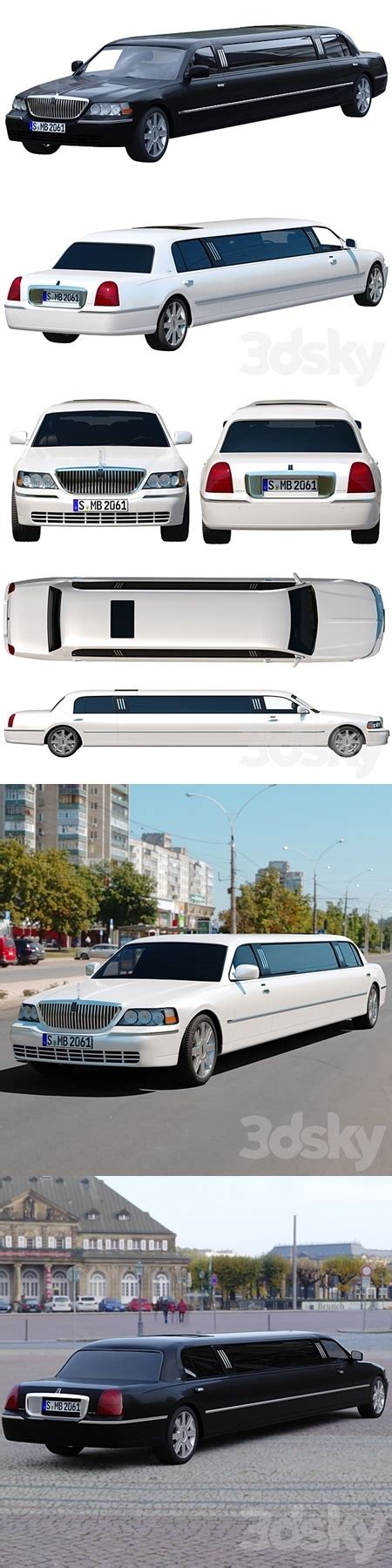 Lincoln Town Car limousine : Down3Dmodels