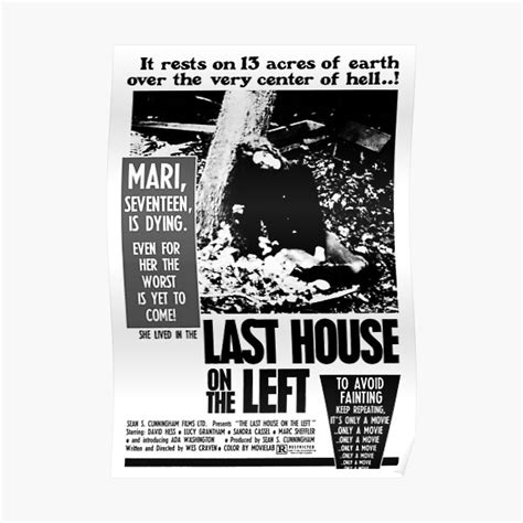 "Last House on the Left Black on White" Poster for Sale by ddogsis ...