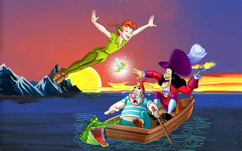 Peter Pan Cartoon Cartoon Captain Hook Smee And Tick Tock The Crocodile Fantasy Adventure ...