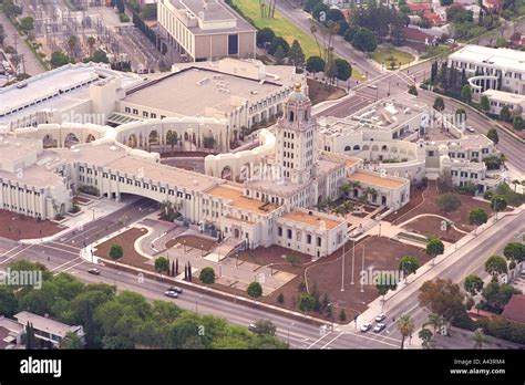 Aerial View of The Beverly Hills City Hall and Library, Beverly Hills ...