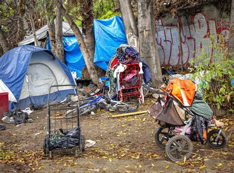 Homeless Encampment, Downtown Los Angeles Editorial Stock Photo - Image ...