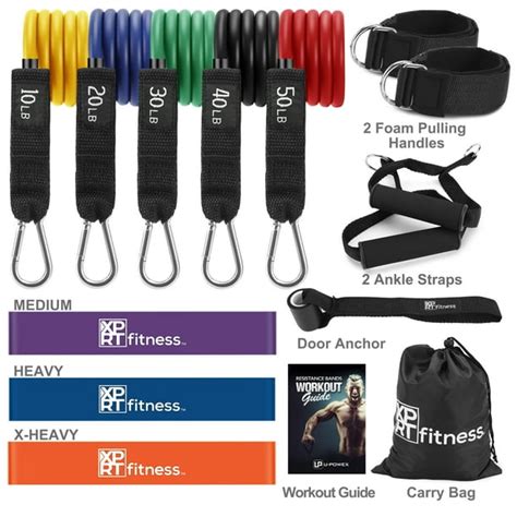 XPRT Fitness Resistance Bands Set for Home Gym and Exercise with 3 Loop Workout Bands - Walmart ...