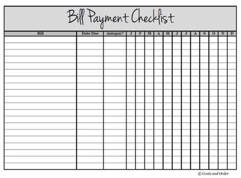 Free Printable Bill Payment Checklist You Can Download Now | Bill ...