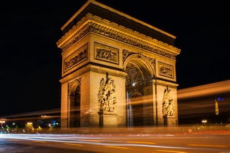 Place Charles De Gaulle by Night Editorial Image - Image of trails ...