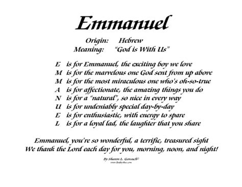 Meaning of Emmanuel - LindseyBoo