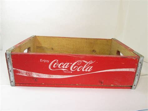 Coke Crate, Red Coca Cola Wood Crate, Bottle Carrier | Wooden crate ...