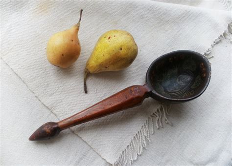 Large wooden spoon Antique spoon Handpainted by VintagePresents