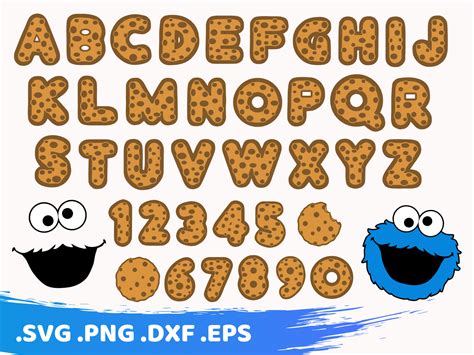 Cookie font svg, cookie monster letters, cookie monster svg, monster t ...