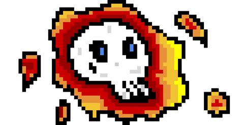 Lava skull pixel art