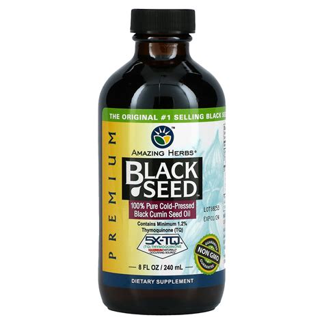 Amazing Herbs, Premium Black Seed, 100% Pure Cold-Pressed Black Cumin ...