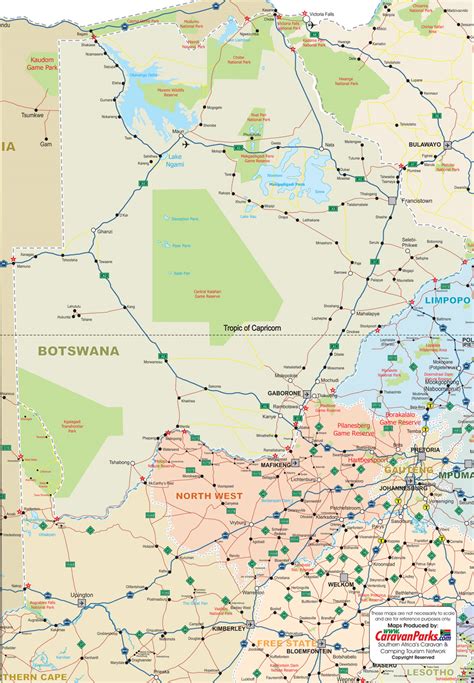 Printable Botswana Map