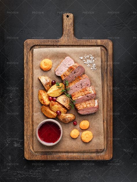 Roast Duck With Potatoes - Stock Photos | Motion Array