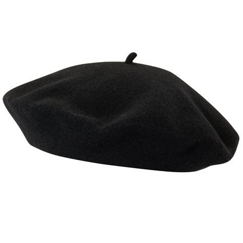 Mens Black Solid Color Beret 100% Wool French Cap Hat | eBay