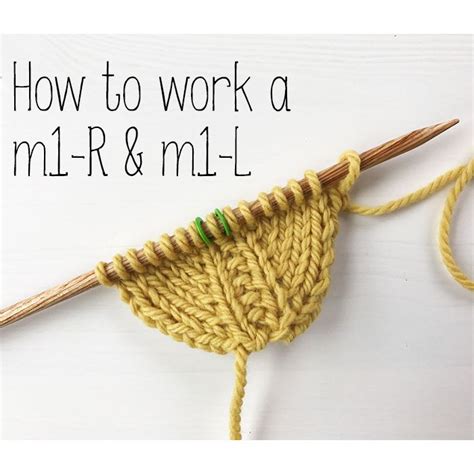 How to work m1-R and m1-L | Machine knitting, Knitting hacks, Knitting stiches