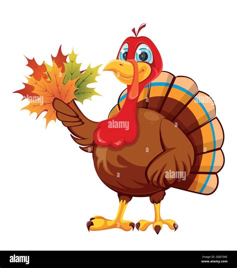 Happy Thanksgiving day. Funny cartoon character turkey bird. Turkey ...