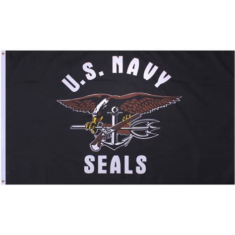 Black - US NAVY SEALS Flag with USN Emblem 3' x 5' - Walmart.com