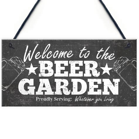 Welcome Sign Beer Garden Signs Wall Pub Garden Plaques Alcohol ...