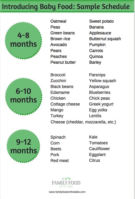 Homemade Baby Food Introducing Solids Schedule | Baby food recipes, Baby food schedule ...