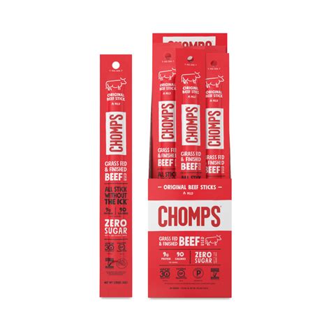 CHOMPS Grass-Fed Beef Sticks, Original Value pack | Thrive Market