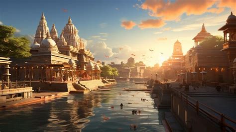 Premium Photo | Illustration Of Dwarka Temple Gujarat India