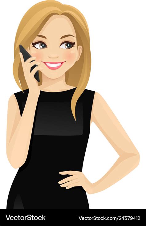 Elegant business woman talking on mobile phone Vector Image