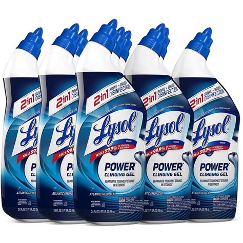 Lysol Toilet Bowl Cleaner - Gel - 24 fl oz (0.8 quart) - Bottle - 9 / Carton - Blue - Round Eye ...