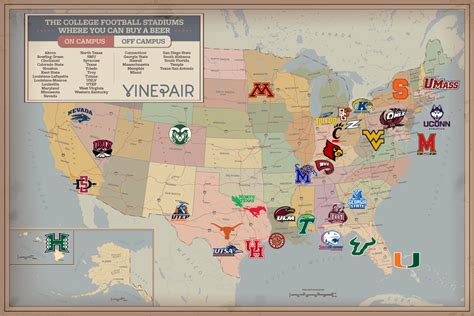 MAP: Every College Football Stadium Where You Can Buy A Beer