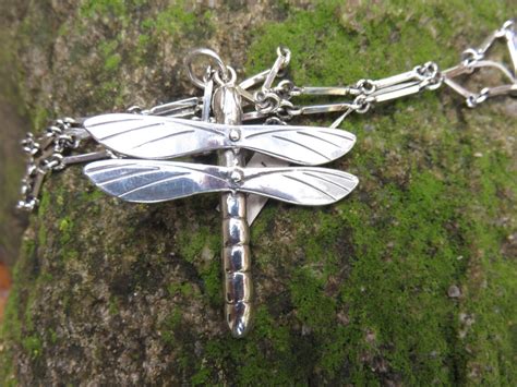 Handmade Sterling Silver Dragonfly Pendant - Etsy