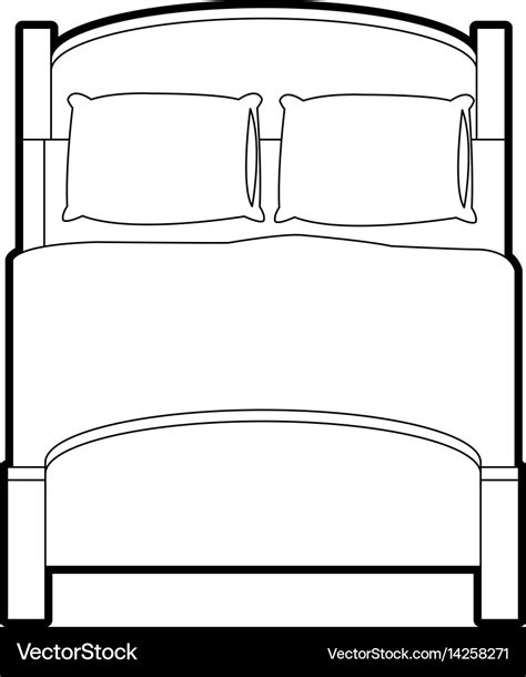 Bed Drawing Easy Side View : Bed Clipart Black And White, Bed Black And ...