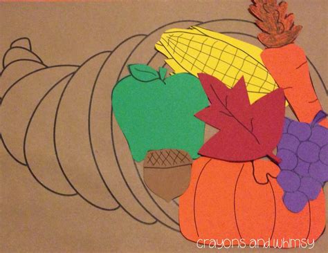 We are Thankful Cornucopia Craft - Crayons and Whimsy