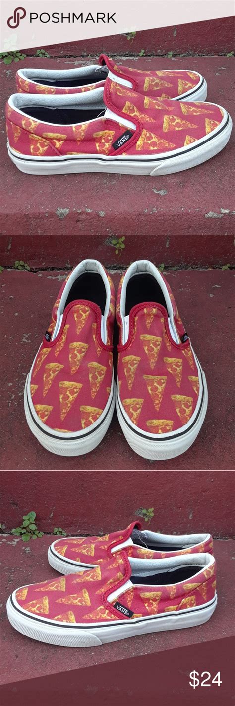 Vans Pizza Pattern Kids | Vans, Vans classic slip on sneaker, Vans slides