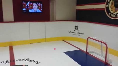 Basement hockey rink - YouTube