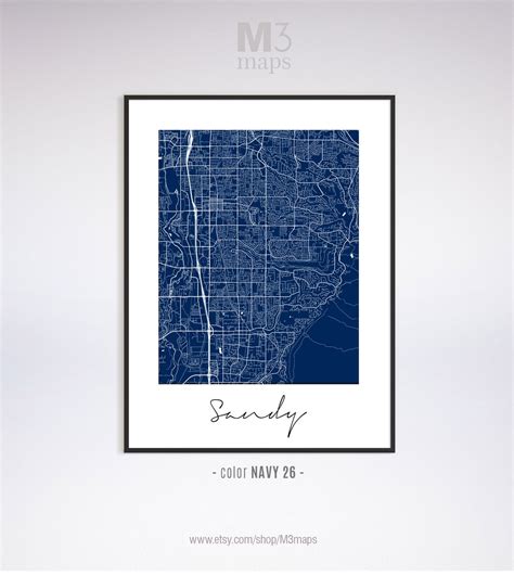 Sandy Minimalist Sandy Map Sandy Map Print Sandy City Map - Etsy