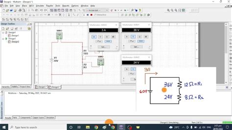 Voltage drop across a resistors in series circuit using multisim ...