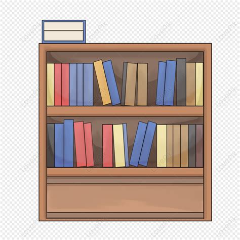 Cartoon Bookshelf, Cartoon Bookcase, Bookshelves, Book PNG Transparent ...