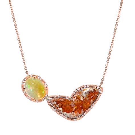 Opal Necklace with Scattered Diamonds – Dajhan Gems & Jewelry