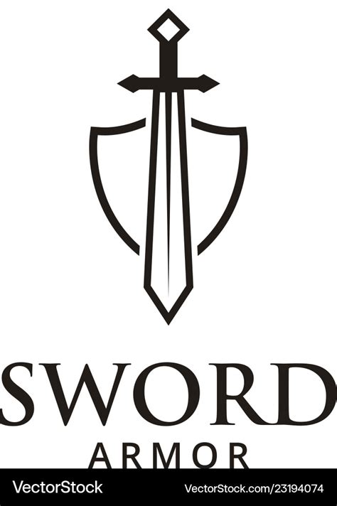 Sword armor logo design inspiration Royalty Free Vector