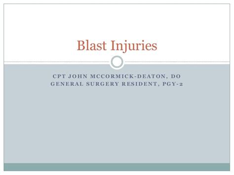 Blast injuries