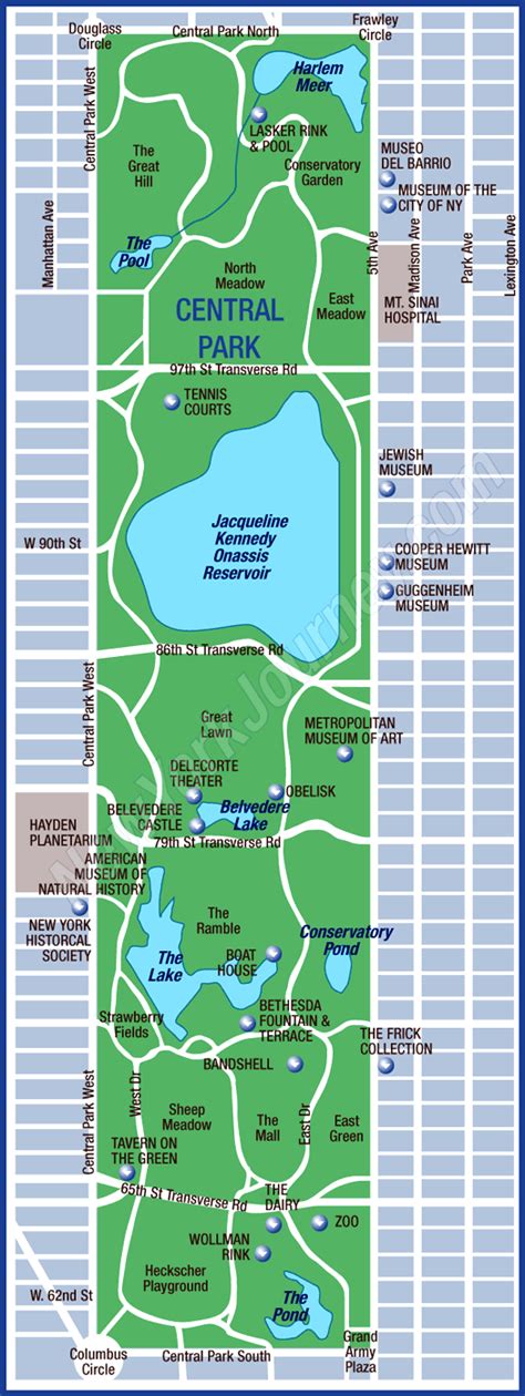 Central Park New York Map | Area Maps of New York | Central park nyc, Central park map, Map of ...