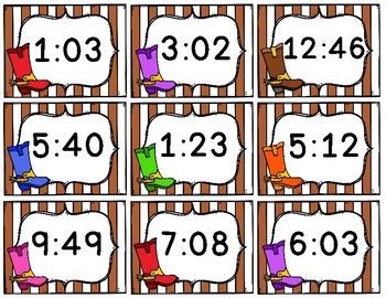 Telling Time to the Minute Game & Telling Time Worksheets by CSL