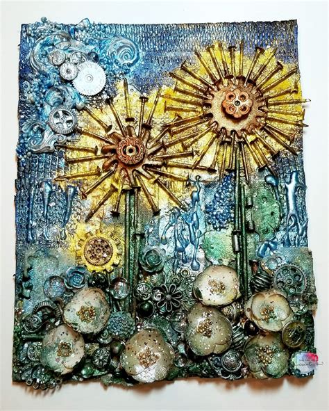 Sunflower Mixed Media Canvas | Mixed media art canvas, Mixed media art projects, Kids canvas art