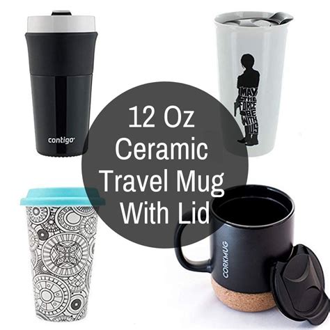 12 Oz Ceramic Travel Mug With Lid - Road Mugs