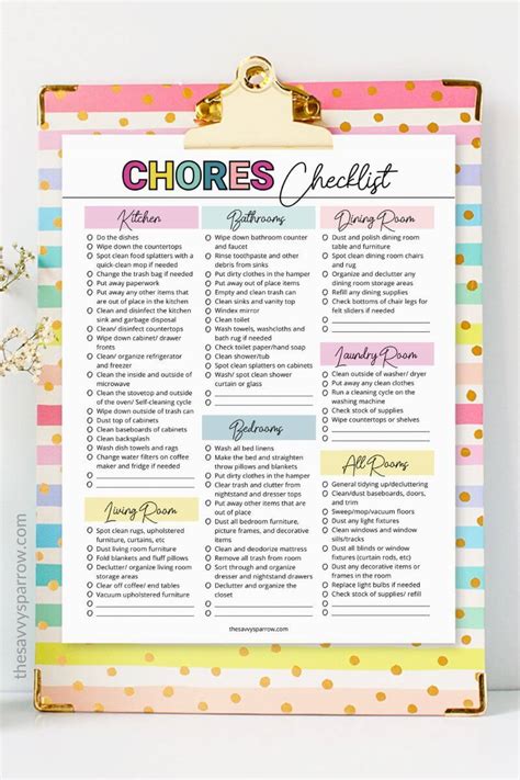 The Ultimate Household Chores List (and Free Printable Template!)