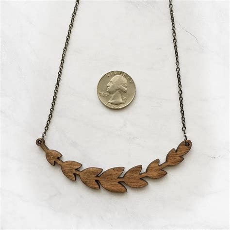 Olive Branch Necklace laser Cut Jewelry Wood Necklace Wood - Etsy