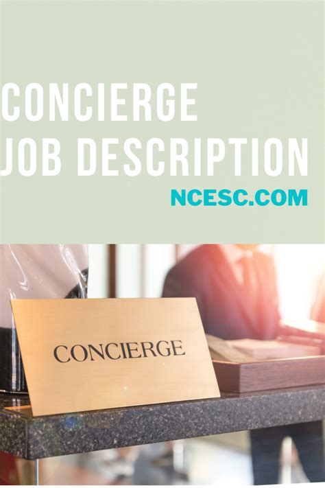 Concierge Job Description – Discovering Employment Paths and Travel ...